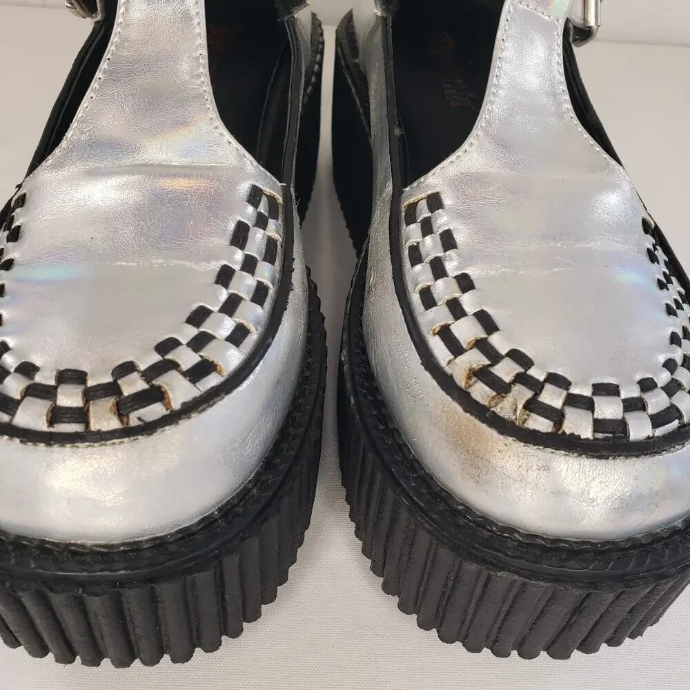 Demonia Cult Creeper Hologram Platform Mary Jane Shoes Women's Size 10